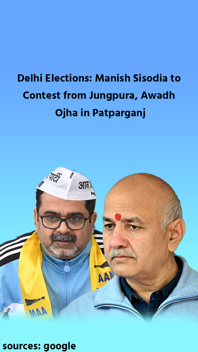 Delhi Elections: Manish Sisodia to Contest from Jangpura Awadh Ojha in Patparganj