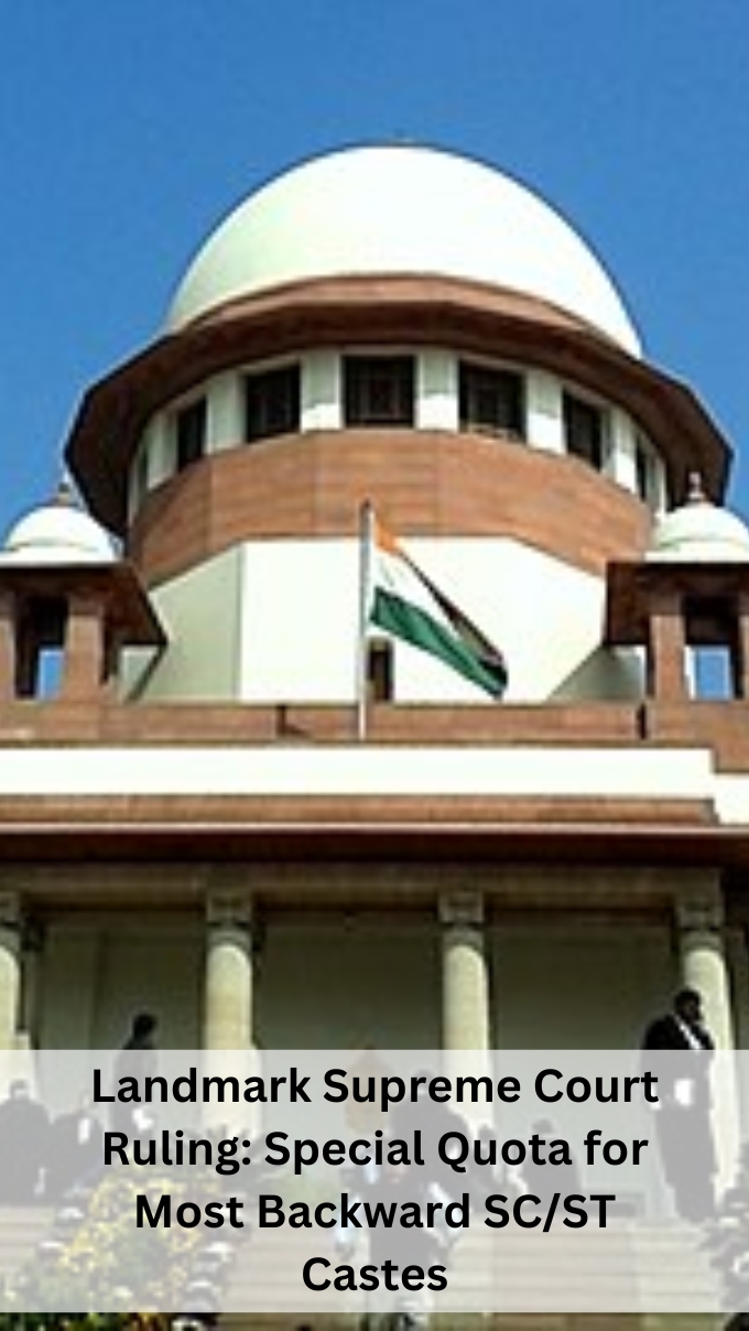 Landmark Supreme Court Ruling: Special Quota for Most Backward SC/ST Castes